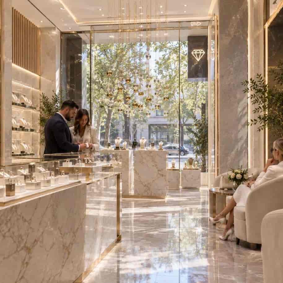 طراحی گالری طلا و جواهر NAMER JEWELRY