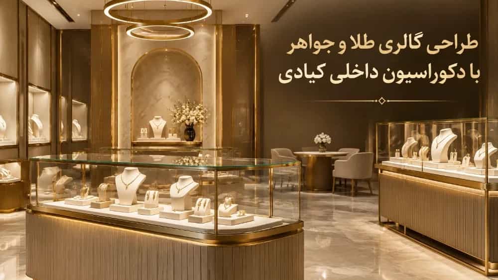طراحی گالری طلا و جواهر با دکوراسیون داخلی کیادی